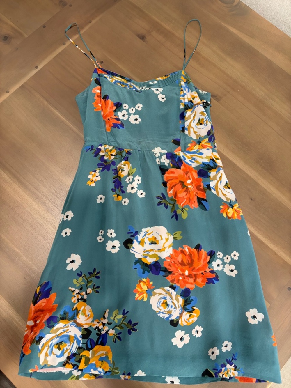 Moulinette Soeurs Anthropologie 100% Silk Floral Dress 6